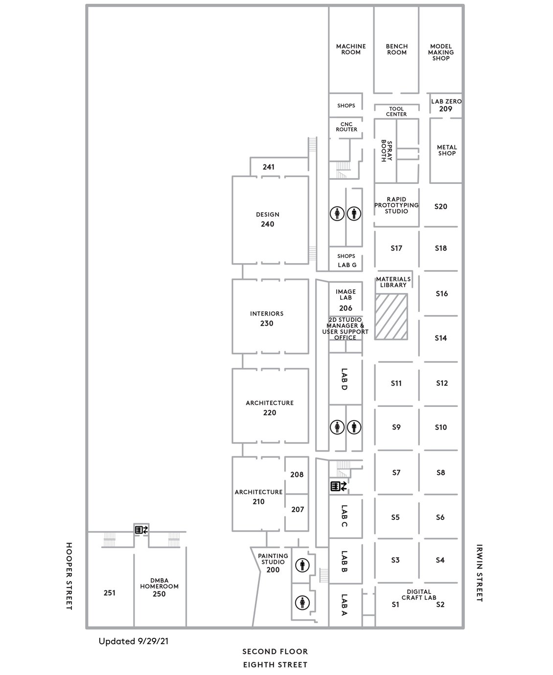 CCA 1111 8th St Second Floor Map