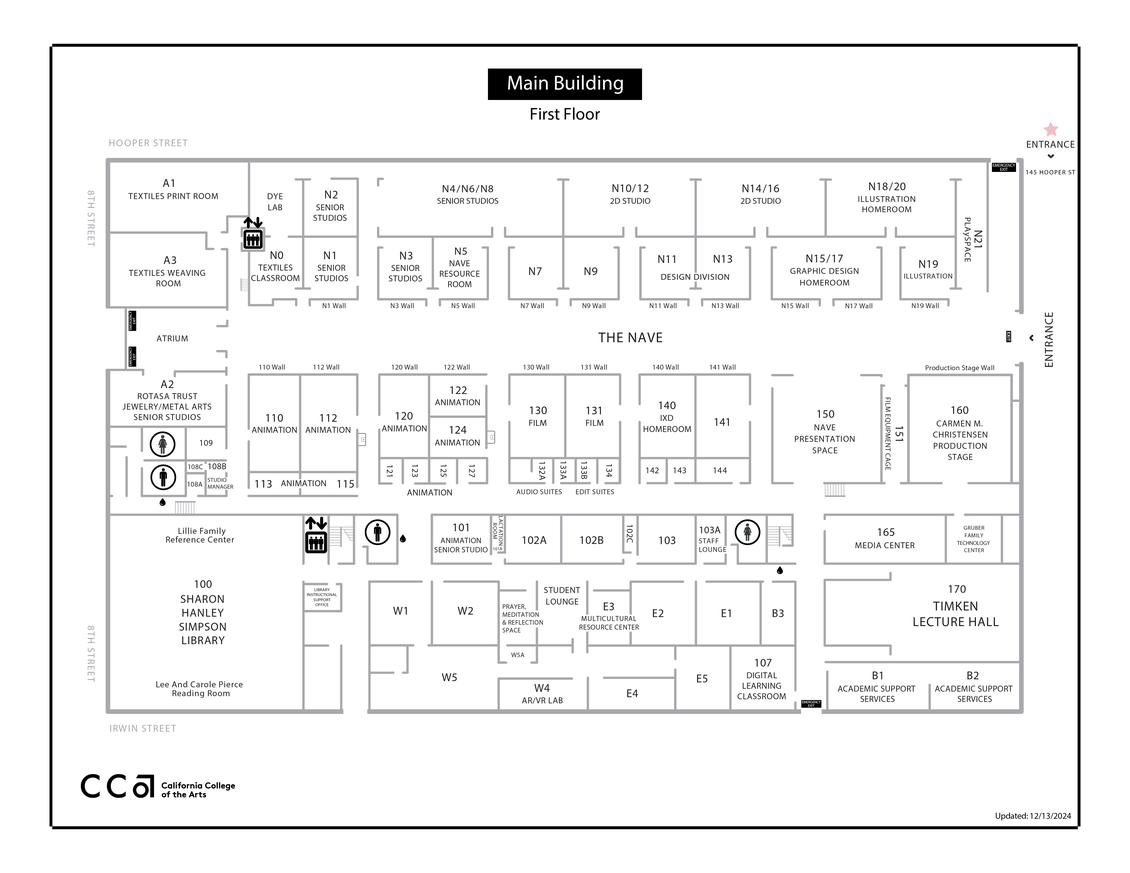 CCA Main Building - First Floor Map