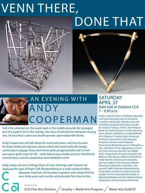 An Evening with ANDY COOPERMAN_Jewelry and Metal Arts_Saturday April 27_MB