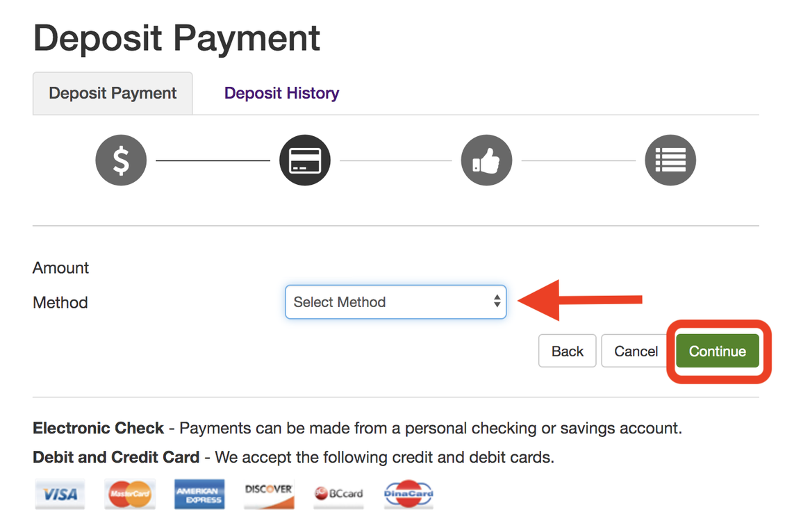 Deposit Payment