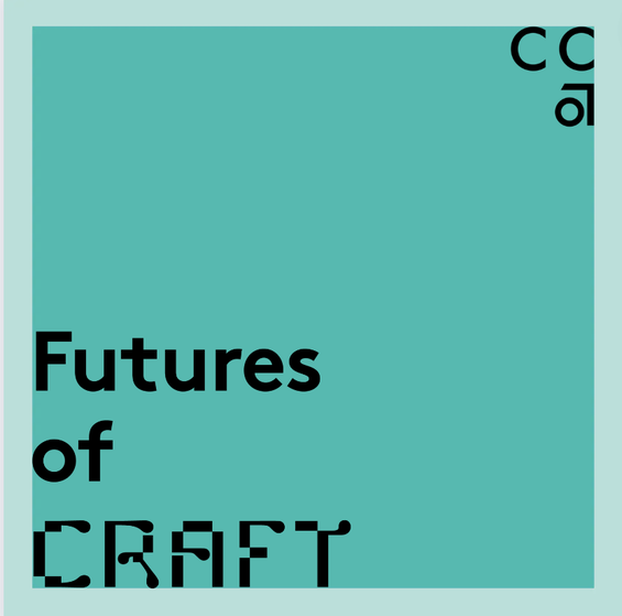 A square template with black text with CCA's logomark and the text "Futures of CRAFT"