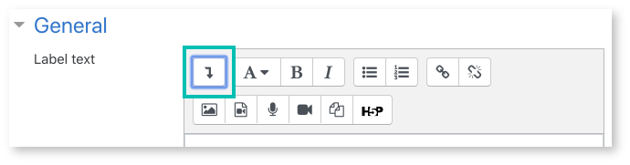 Expand all options button on text editor