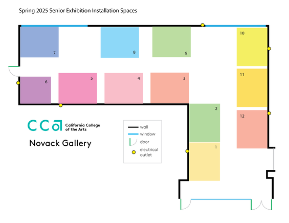 Novack Gallery, Spring 2025 Senior Exhibition Installation Spaces