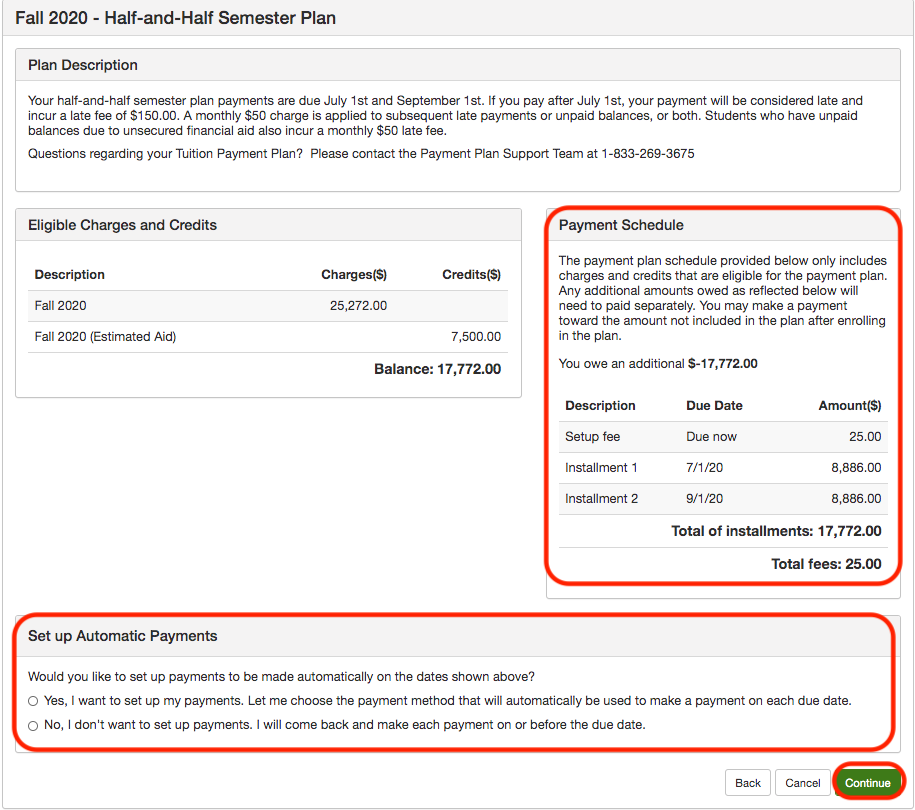 View your Bill and Enroll in a Semester Payment Plan via