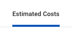 Estimated Costs tab of View Financial Aid screen