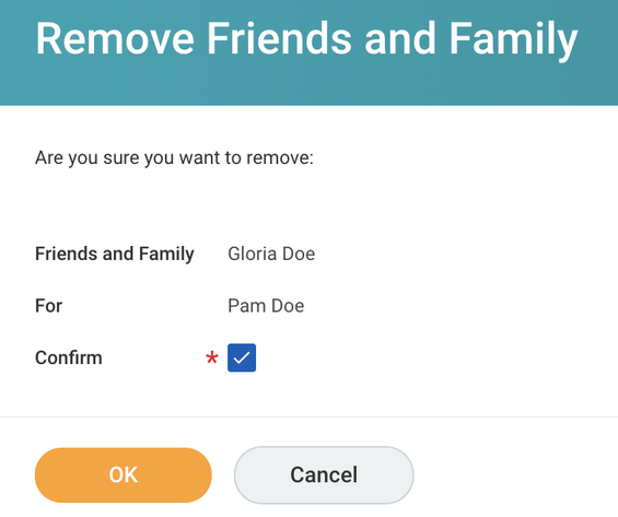 Remove Friends and Family form