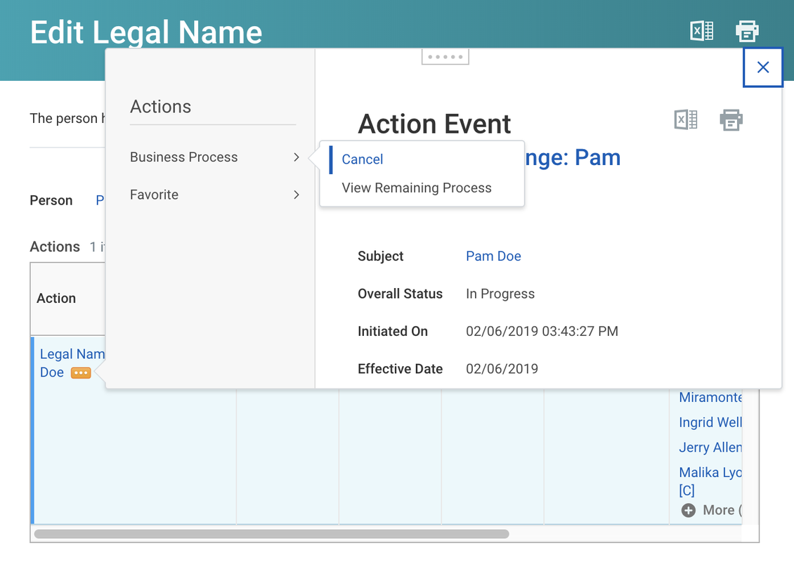 Cancel business process button (legal name change)