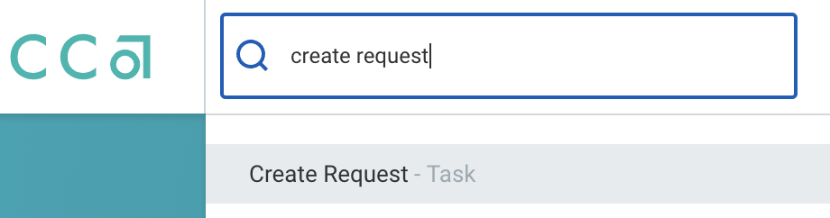 Create Request task in the Workday search bar