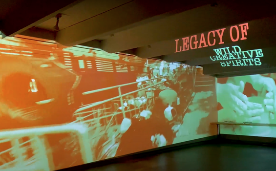 projected video of archive footage