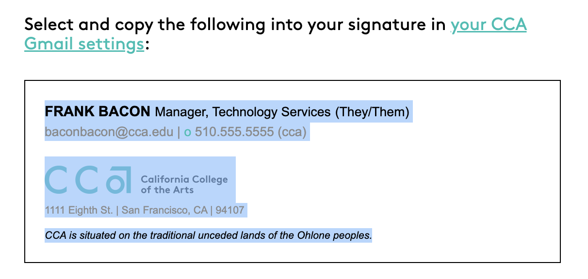 Highlighted CCA Email Signature