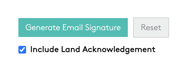 Generate Email Signature button