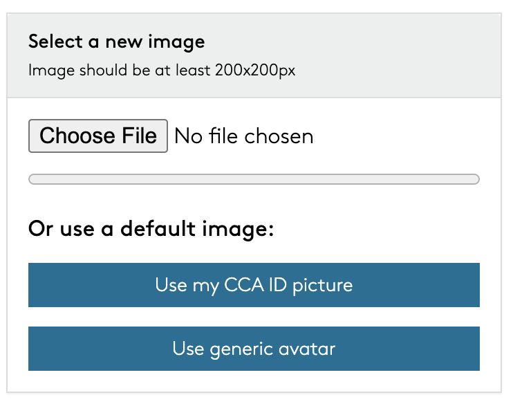 Portal avatar image selection options