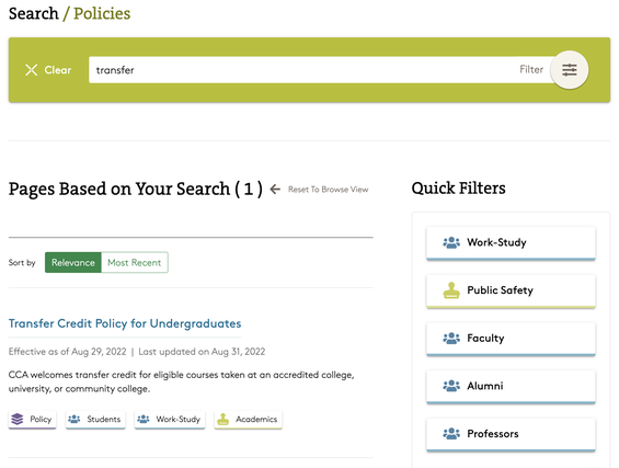 Policy Library Search