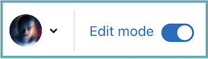 A screenshot of the Turn the Edit mode on toggle in Moodle