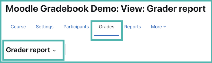 Moodle Grades tab