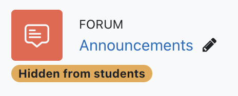 Moodle forum that is hidden from students