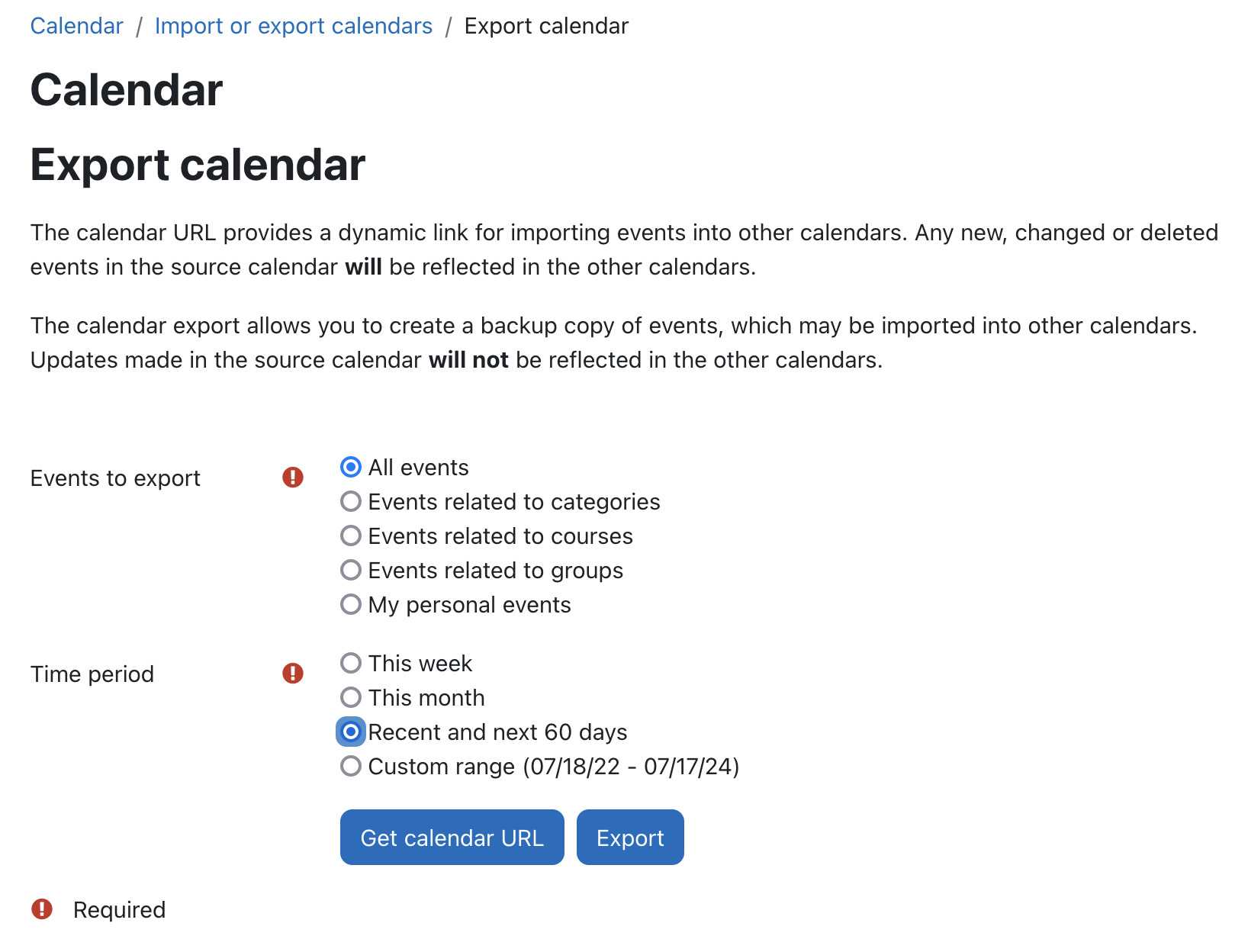 How to synchronise Google Calendar with Moodle 