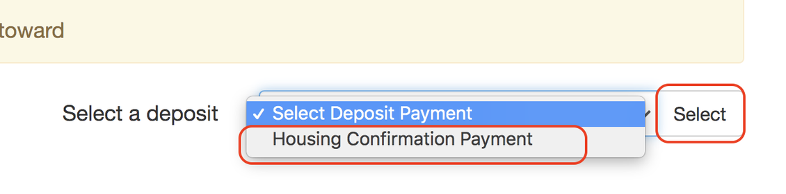 eDeposits - Select a deposit.