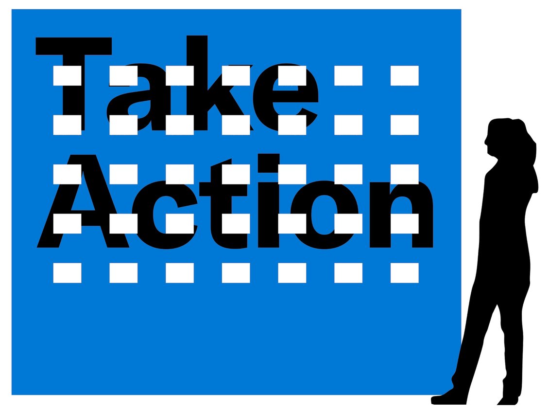 TAKE ACTION wall mockup