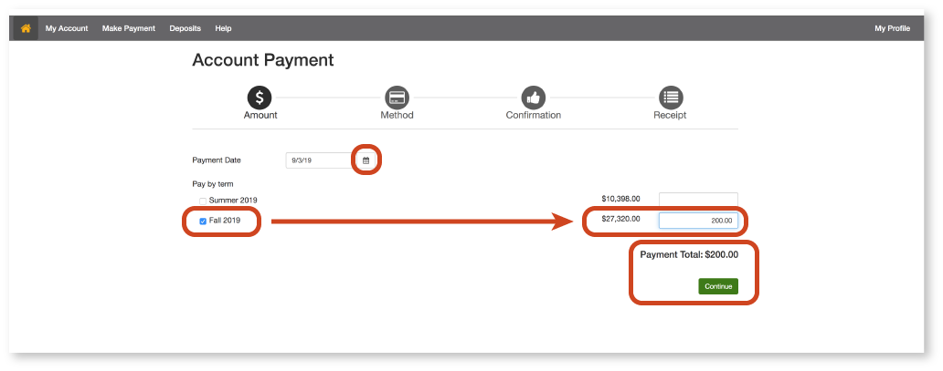 CCA's Touchnet Payment Form