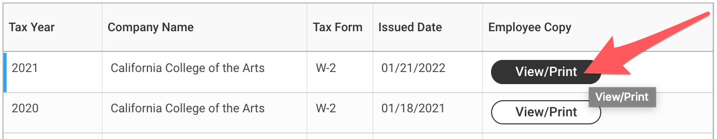 View/Print button for tax document