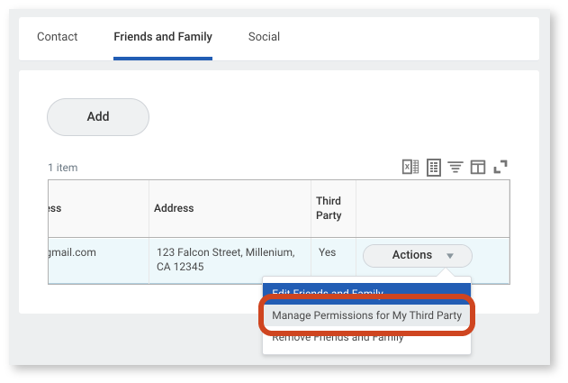 Manage permissions for third party