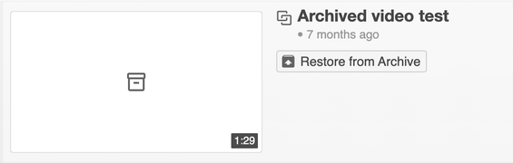 Archived video in Panopto with "Restore from Archive" button