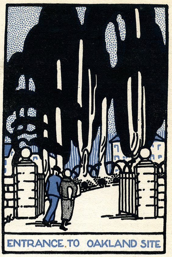 Woodblock print - Entrance to Oakland Site