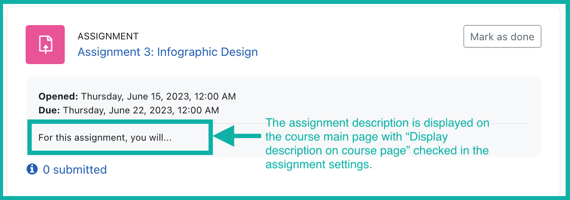 moodle assignment description