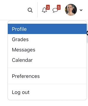 Moodle profile link