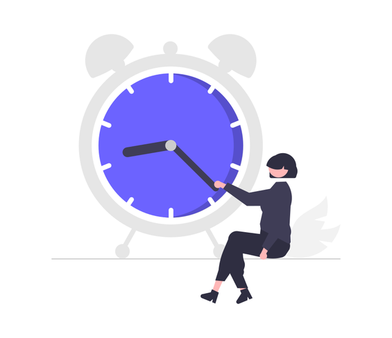 Man wants to stop the clock time management Vector Image